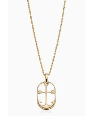 Oradina 14K My Anchor Pendant Necklace - Metallic