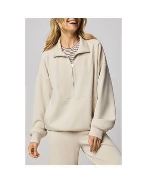 Splendid Scubasoft Quarter Zip Sweater - Natural