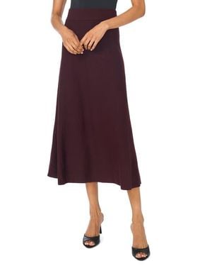 Vince Camuto Flared Knit Midi Skirt - Purple