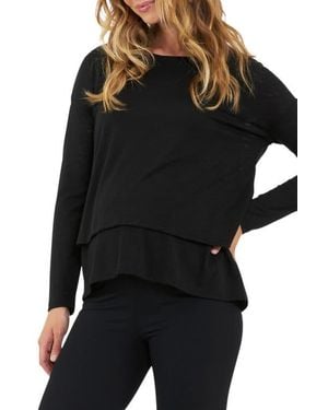 Ripe Maternity Jazmin Long Sleeve Maternity/Nursing Top - Black