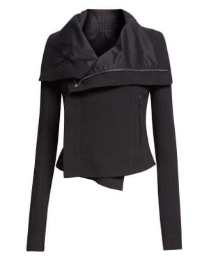 Rick Owens Giacca Virgin Wool Biker Jacket - Black