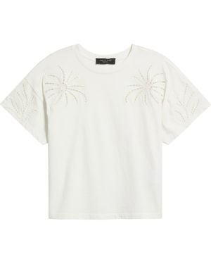 Rag & Bone Floral Cutout T-Shirt - White
