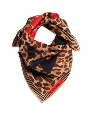Clare V. Excusez Moi Square Cotton Scarf - Orange