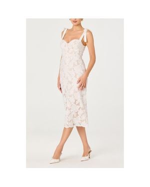 Astr Donne Lace Midi Dress - White