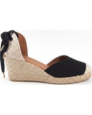 Menina Step Jimena Mid Laces Espadrille Sandal - Black