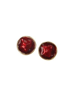 Retro Chic Enamel Ripple Earrings - Red