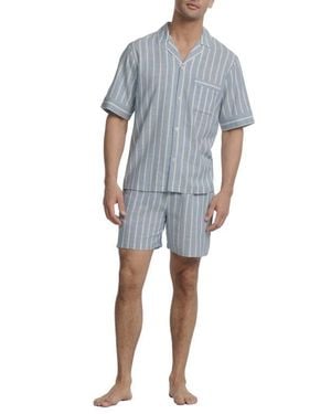 Eberjey Nautico Stripe Short Pajamas - Blue