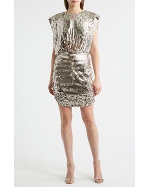 BOSS Dillana Sequin Stripe Cocktail Dress - Natural