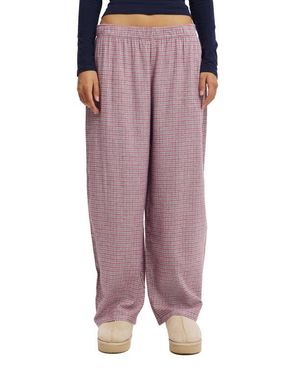 Cotton On Flannel Barrel Leg Pant - Purple