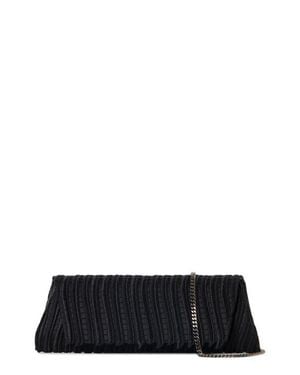 Akris Small Anouk Ladder Stitch Lace East/West Clutch - Black