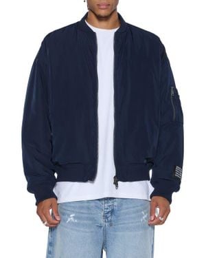 Ksubi Intruder Satin Bomber Jacketr - Blue