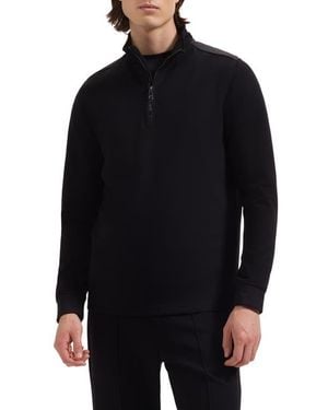 Bugatchi Soft Touch Quarter Zip Sweatshirt - Black