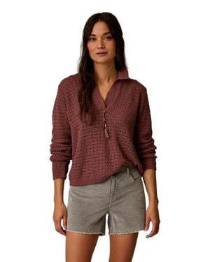 Carve Designs Morgan Polo Sweater - Red