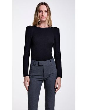 Smythe Jewel Neck Box Pleat Top - Blue