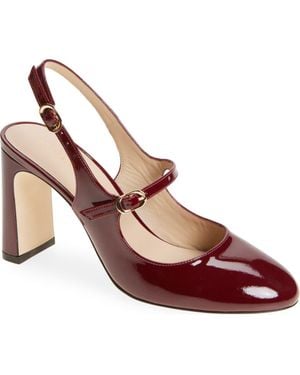Stuart Weitzman Babette Mary Jane Slingback 85 - Red
