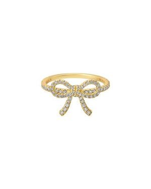 Crislu Fairy Tale Pavé Cubic Zirconia Bow Ring - Metallic