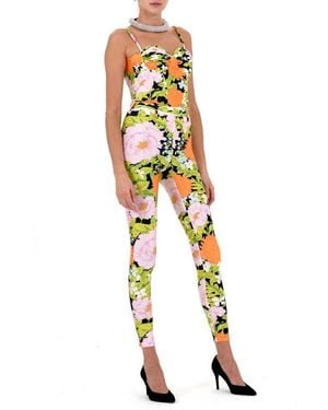 Quinn Floral Print Corset Bodice Jumpsuit - Multicolor