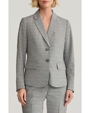 Kasper Windowpane Plaid Jacket - Gray