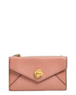 Chloé Small Leather Envelope Wallet - Pink