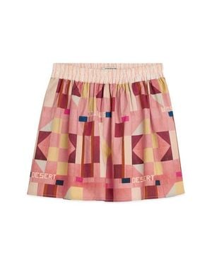 Scotch & Soda Kids' Print Cotton Seersucker Skirt - Red
