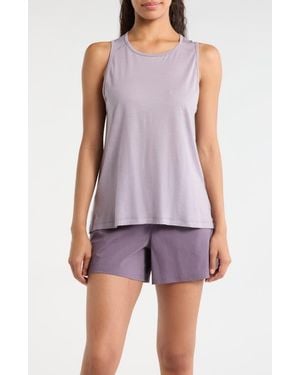Smartwool Ultralite High Neck Merino Wool Blend Tank - Purple