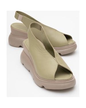 Forever & Always Shoes Sam Leather Platform Sandal - Green