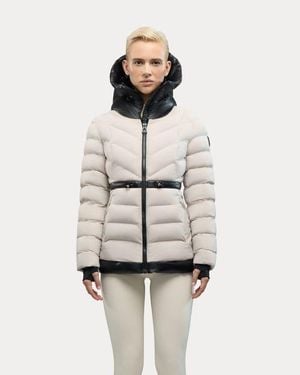 Alpenhaus Everlong Lightweight Herringbone Quilted Puffer With Lustre Detailing - White