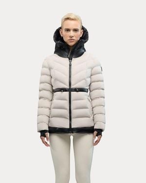 Alpenhaus Everlong Lightweight Herringbone Quilted Puffer With Lustre Detailing - White