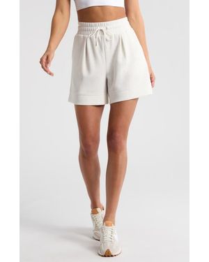 Zella Soft Luxe High Waist Knit Shorts - White