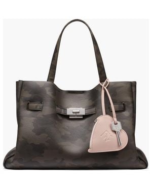 DKNY Bryar Large Satchel With Heart Dangle - Black