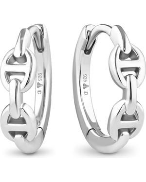 DEVATA Mariner Anchor Hoop Earrings - Metallic