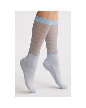 High Heel Jungle Shimmery Lights Crew Socks - Gray