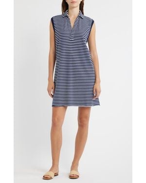 Frank & Eileen Lily Stripe Cotton Knit Minidress - Blue