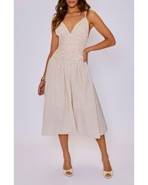 Vici Collection Laurel Dot Print Cotton Midi Dress - Multicolor