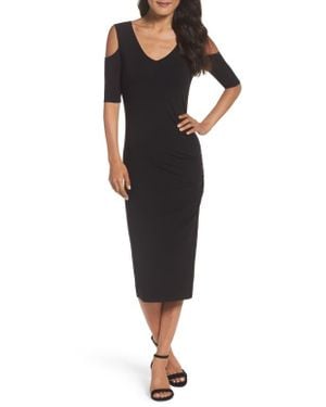 Felicity & Coco Jake Cold Shoulder Midi Dress - Black
