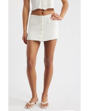 Bella Venice The Gracie Linen Blend Miniskirt - White