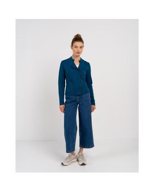 Kettlewell Cropped Biker Jacket - Blue