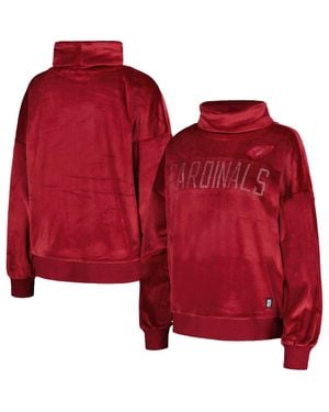 DKNY Arizona Cardinals Deliliah Rhinestone Funnel Neck Pullover Sweatshirt - Red