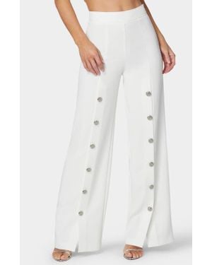 Bebe High Waist Wide Leg Pant - White
