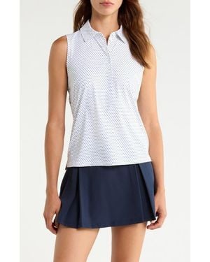 G/FORE Geo 2 Silky Tech Performance Sleeveless Polo - Blue