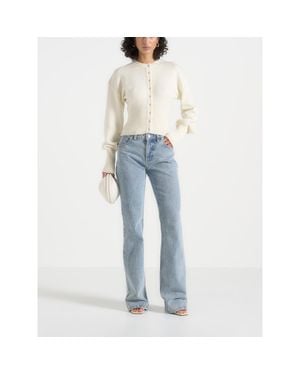 Manière De Voir Mayla Knitted Cinch Waist Cardigan - Blue