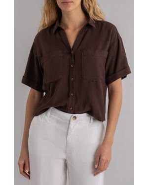 Kut From The Kloth Brianna Boxy Shirt - Brown