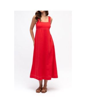 Studibaker Hawk Stitched Up Maxi Dress - Red