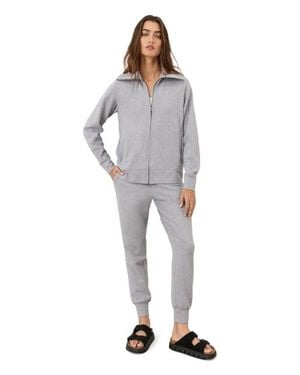 Pact Organic Cotton Cloudknit Zip Jacket - Gray