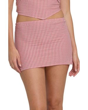 Billabong So Stripe Cotton Micro Miniskirt - Pink