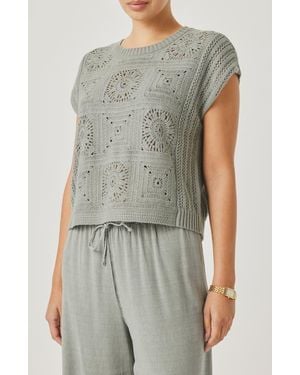 Splendid Anderson Open Stitch Sweater - Green
