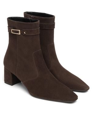 Nero Giardini Suede Block Heel Bootie - Brown