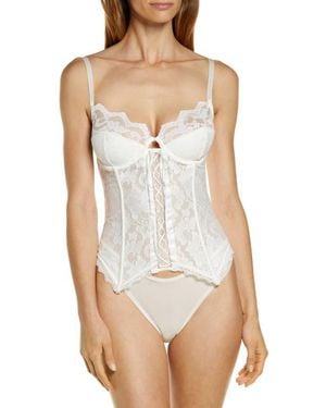 Coquette Lace Bustier Underwire Bra - White