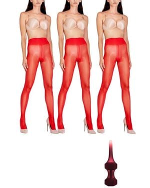 LECHERY 3-Pack Glossy Colored Fashion Sheer Tights For