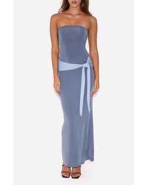 Tiger Mist Tove Strapless Maxi Dress - Blue